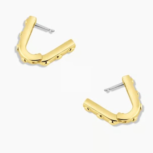 NEW Gorjana Asher Link Gold Huggies Earrings - Picture 2 of 4